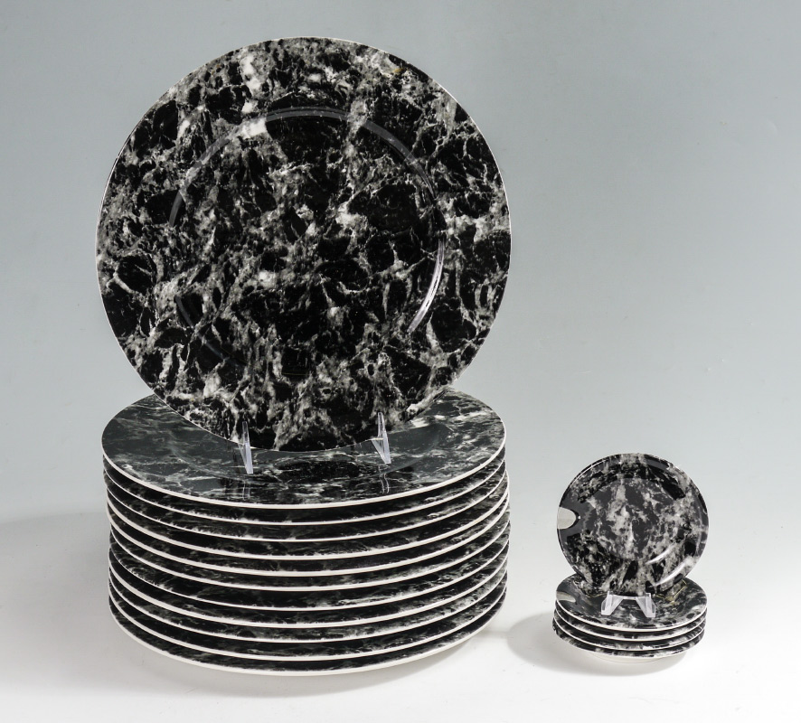 Appraisal: VILLEROY BOCH BLACK MARBLE SERVICE PLATES pieces in the Black