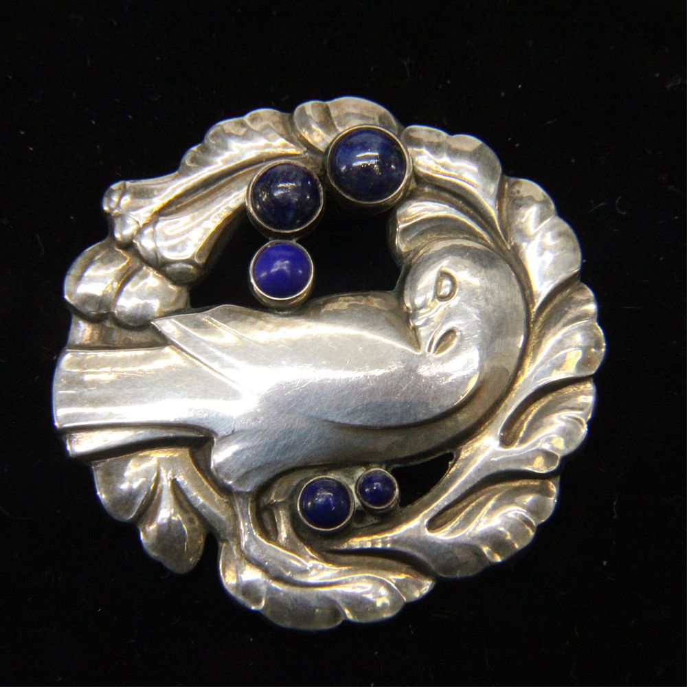 Appraisal: Georg Jensen Lapis Dove Brooch A sterling silver Georg Jensen