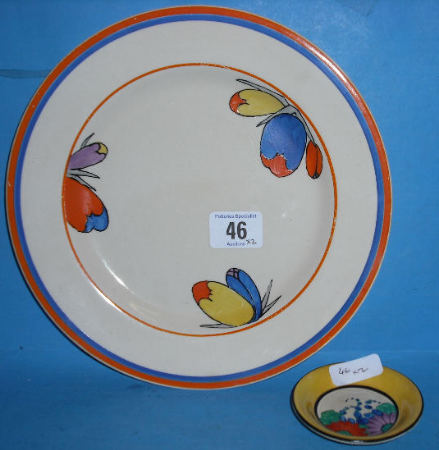 Appraisal: Clarice Cliff Wilkinsons Honey Glazed Plate and Small Gay Day