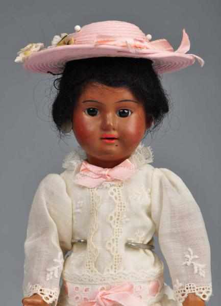 Appraisal: Brown French Bisque Child Doll Description Unmarked bisque head with