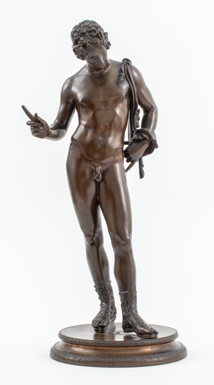 Appraisal: GRAND TOUR BRONZE DIONYSUS BACCHUS STATUE Grand Tour patinated bronze