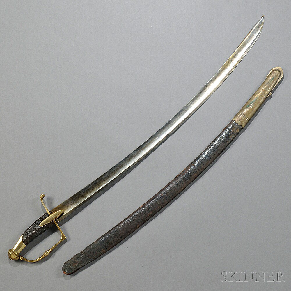 Appraisal: French Foot Officer's Sword c early th century brass hilt