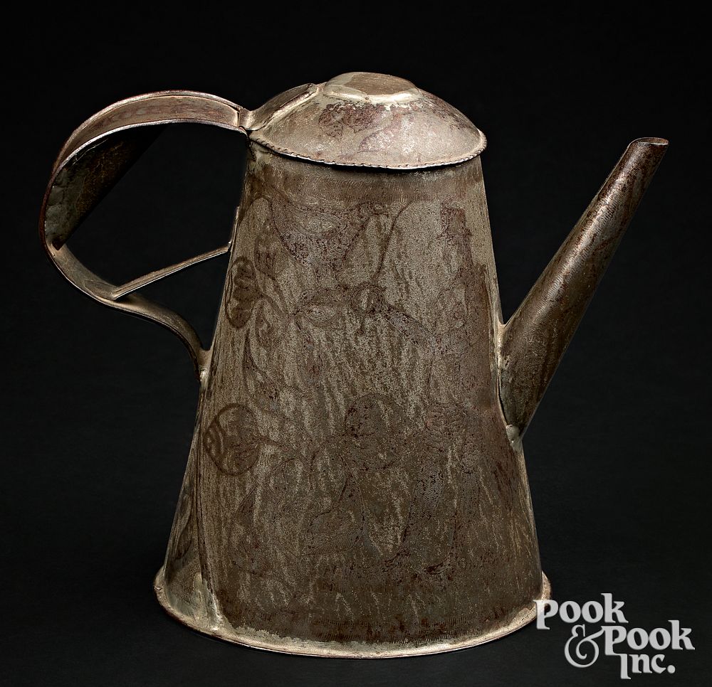 Appraisal: Pennsylvania wrigglework coffee pot th c Pennsylvania wrigglework coffee pot