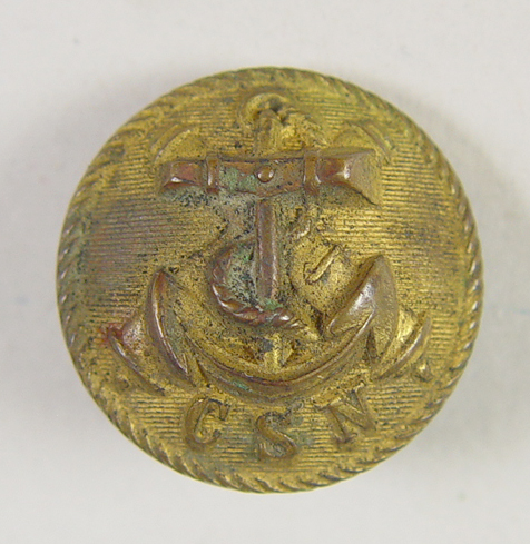 Appraisal: Rare Non-Dug Confederate States Navy Two-Piece Button Listed as Tice