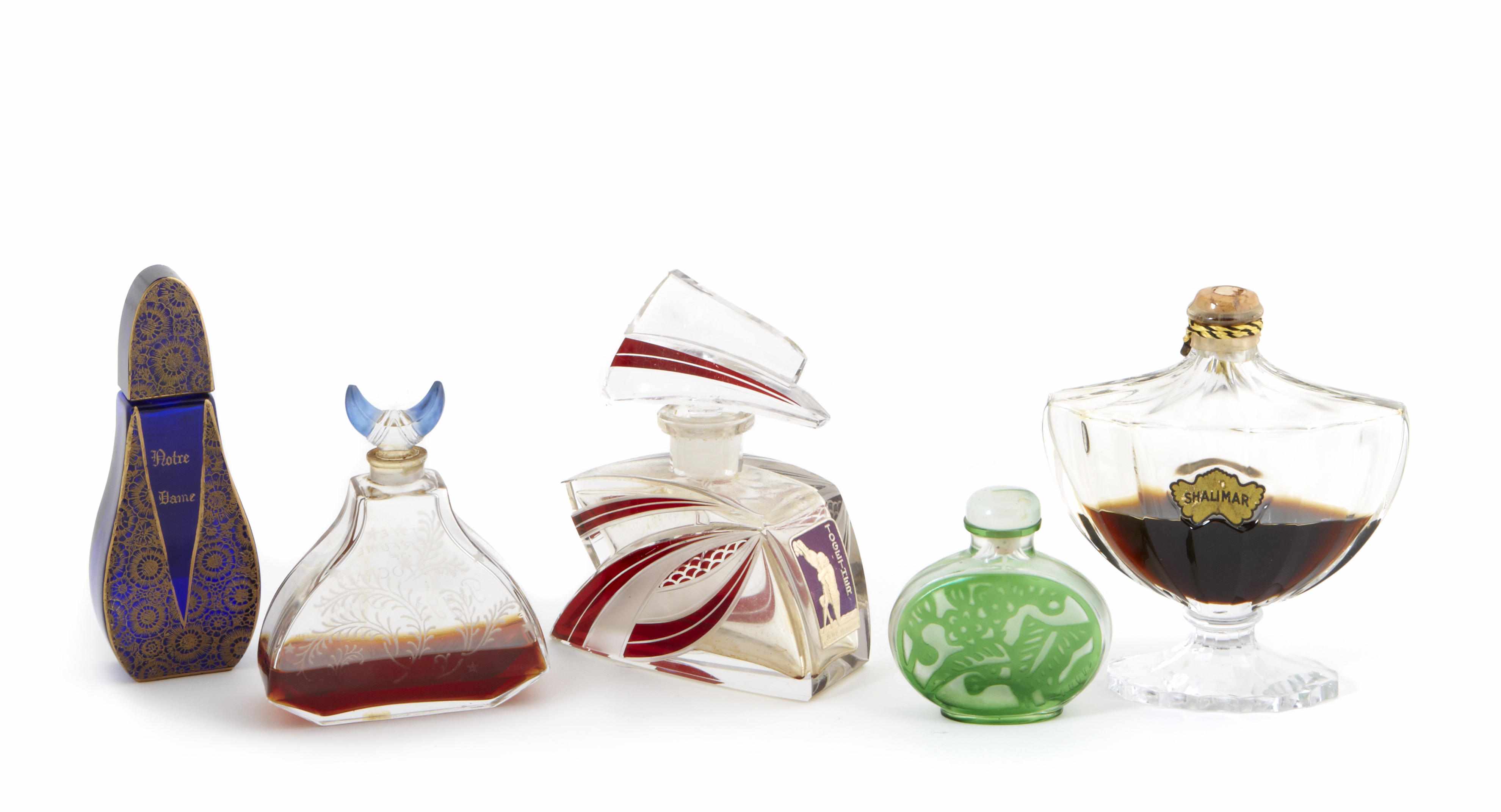 Appraisal: A group of four Vintage French perfume bottles comprising Baccarat