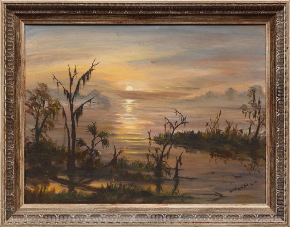 Appraisal: Lydia Lamping Waller Diemont Indonesian New Orleans - Sunset in