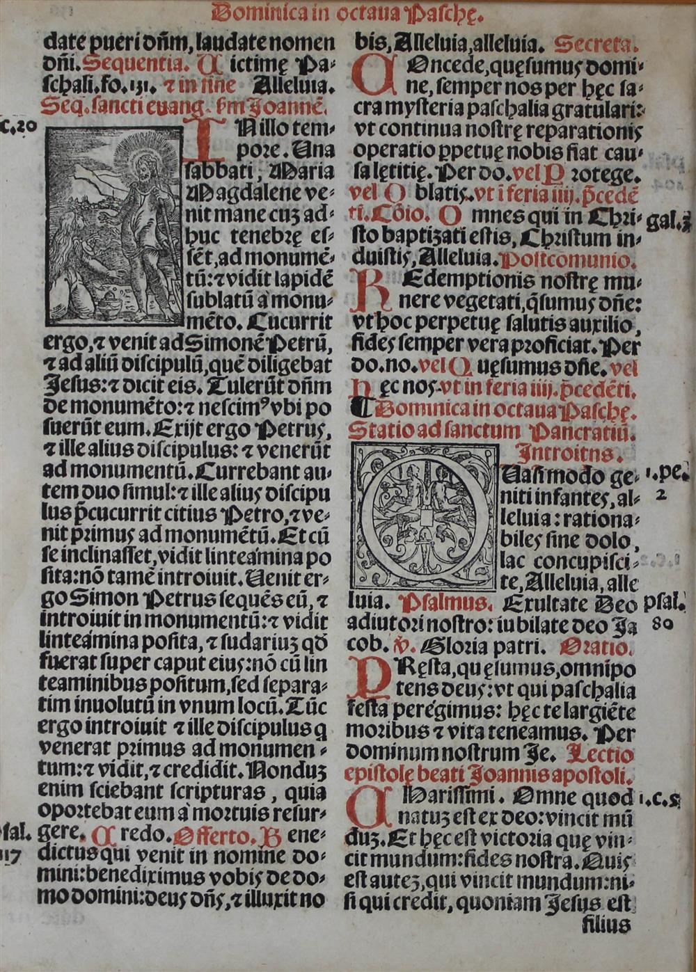 Appraisal: PAGE FROM MISSALE ROMANUM EX DECRETO SACROSANCTI CONCILII TRIDENTINI RESTITUTUM