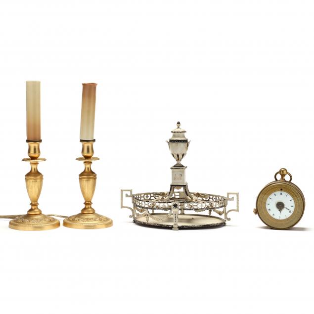 Appraisal: A GROUPING OF NEOCLASSICAL STYLE TABLE ACCESSORIES th century including