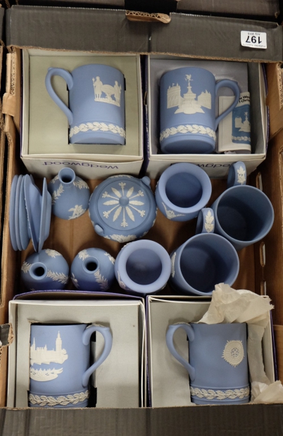 Appraisal: A Collection of Wedgwood jasper ware items including boxed commemorative