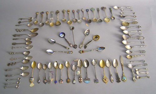 Appraisal: Seventy-two silver souvenir spoons