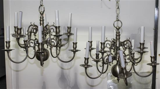 Appraisal: Sale Lot A Pair of Dutch Baroque Style Pewter Ten-Light