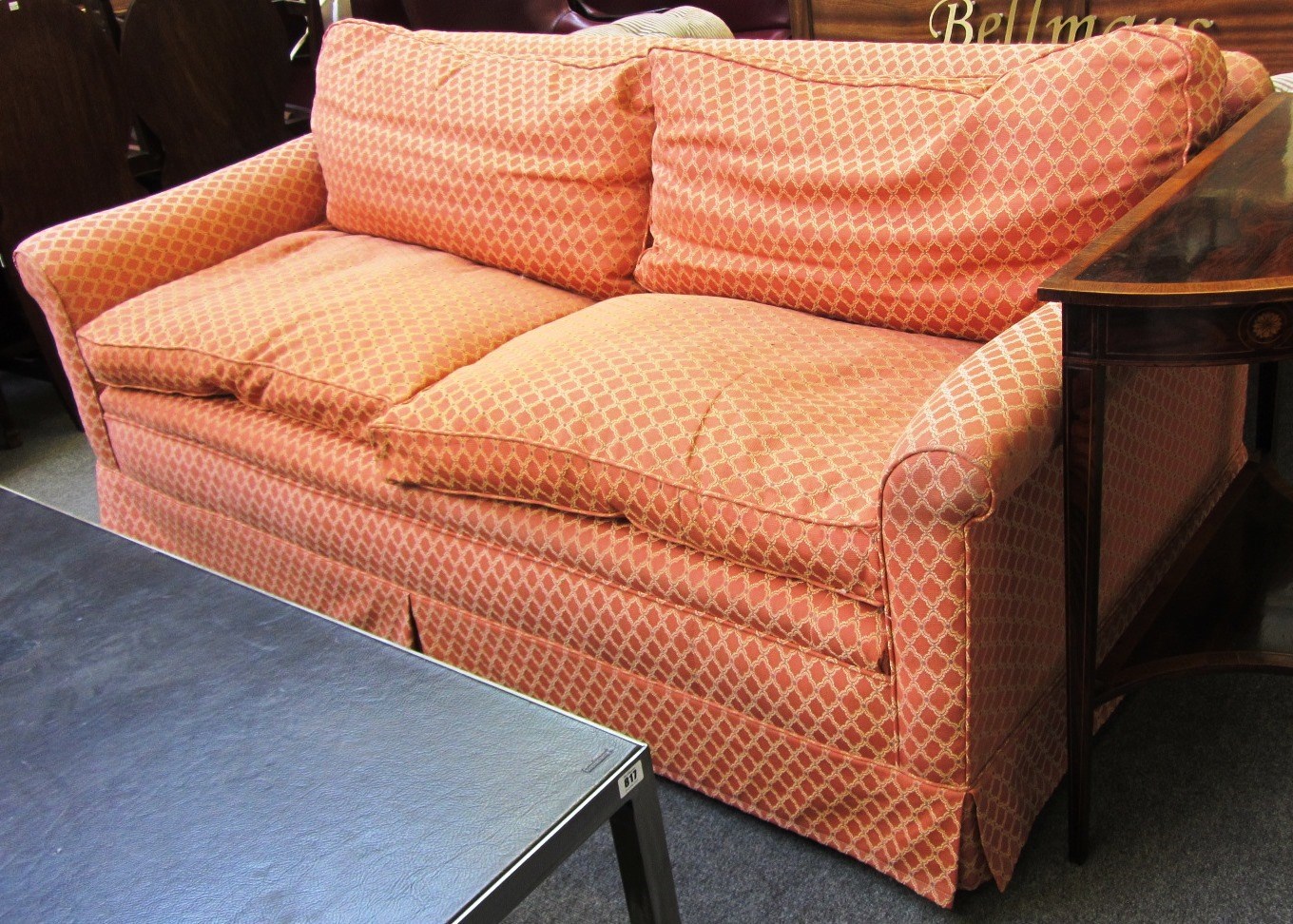 Appraisal: An early th century sofa on tapering mahogany supports stamped