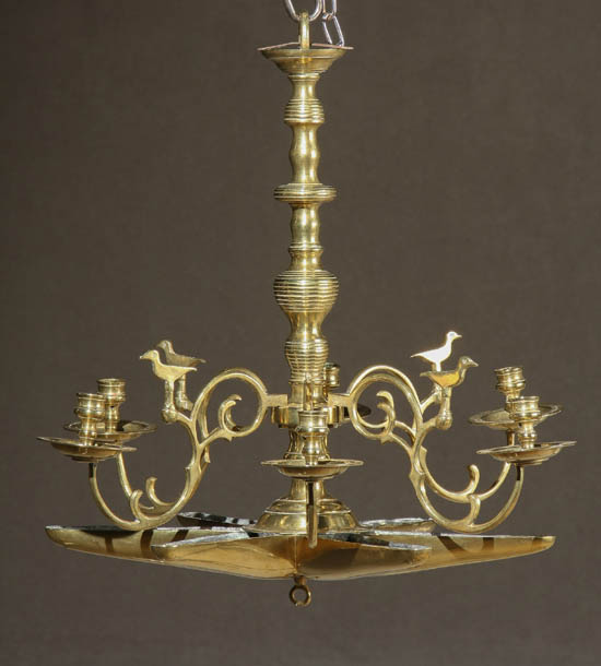 Appraisal: Lot Property of Various Owners Dutch Rococo Style Brass Six-Light