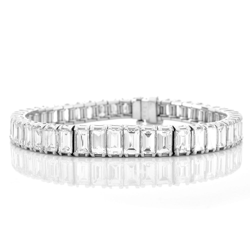 Appraisal: Art Deco Carat Diamond Platinum Bracelet Very Fine Art Deco