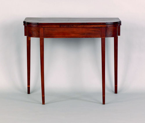 Appraisal: Philadelphia Federal mahogany card table ca the rectangular top with