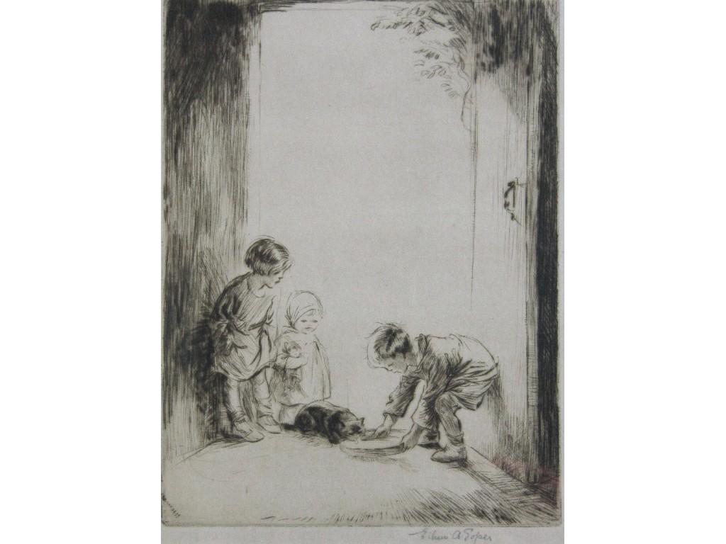 Appraisal: EILEEN ALICE SOPER - Etching 'The Stray' signed in pencil