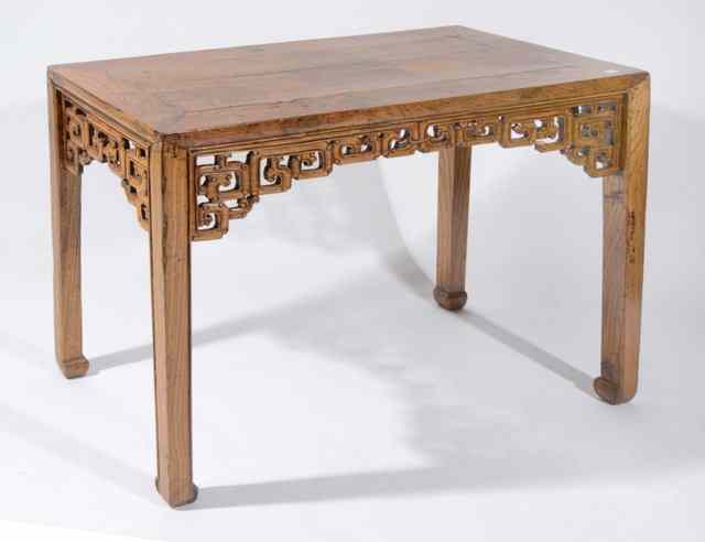 Appraisal: A PAIR OF CHINESE ELM SIDE ALTAR TABLES each with