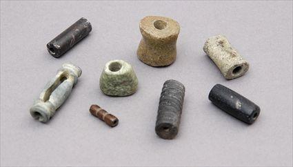 Appraisal: Eight Pre-Columbian Tubular Stone Beads