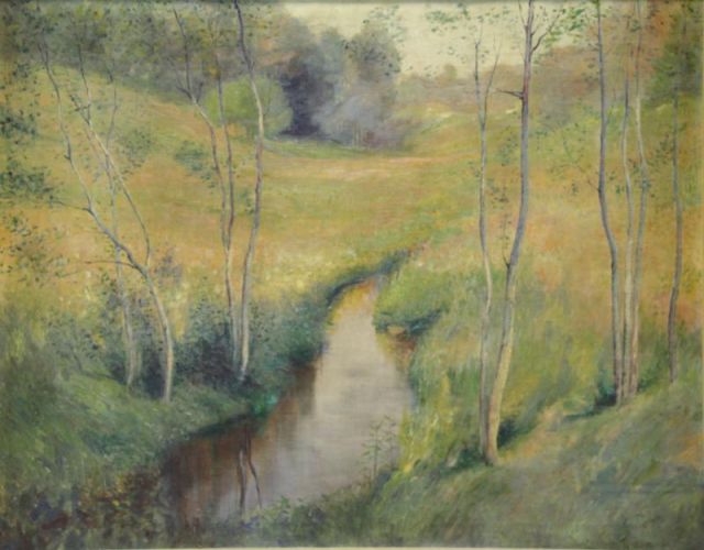 Appraisal: VAYANA Nunzio Oil on Canvas Spring Landscapewith Creek Signed 'N