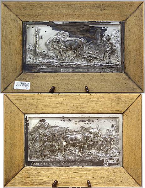 Appraisal: A pair of German silvered metal relief plaques early th