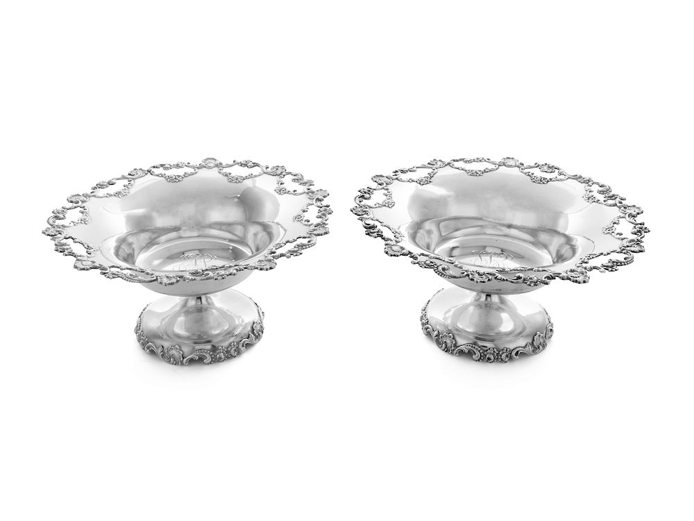 Appraisal: A Pair of American Silver Compotes A Pair of American