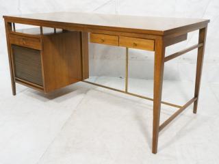 Appraisal: PAUL MCCOBB Desk American Modern Walnut Tapered wood column legs