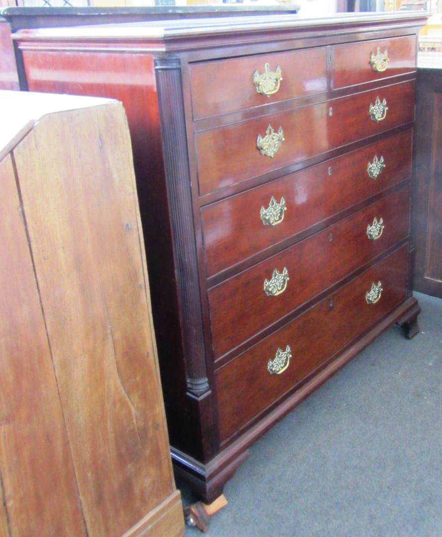 Appraisal: An early th century mahogany secretaire chest North West England