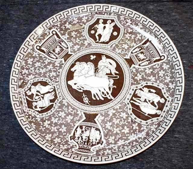 Appraisal: A LARGE SPODE DISH decorated with classical figures diameter