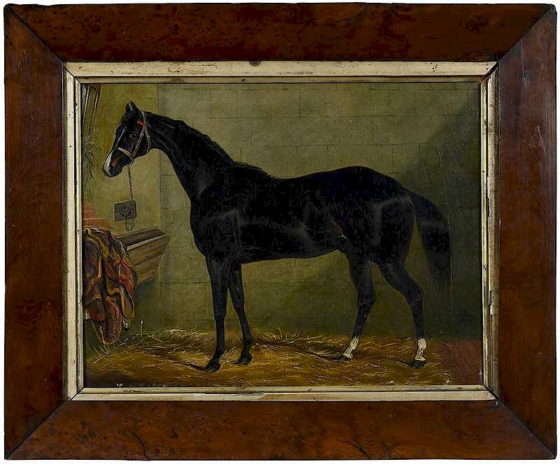 Appraisal: Follower of John Frederick Herring Sr British - Black Stallion