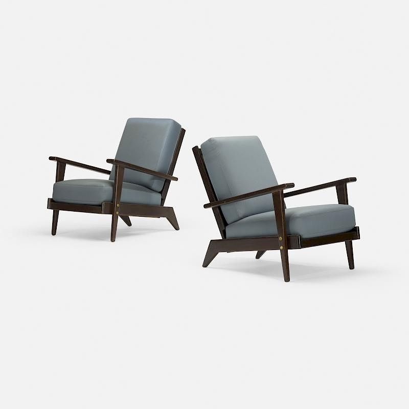 Appraisal: Rene Gabriel lounge chairs pair Rene Gabriel lounge chairs pair