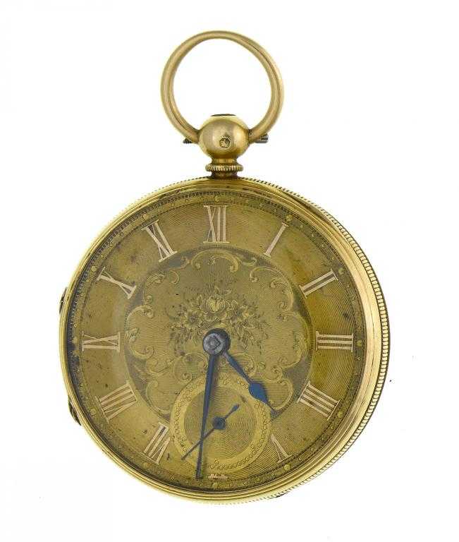 Appraisal: AN CT GOLD LEVER WATCH with engine turned and engraved