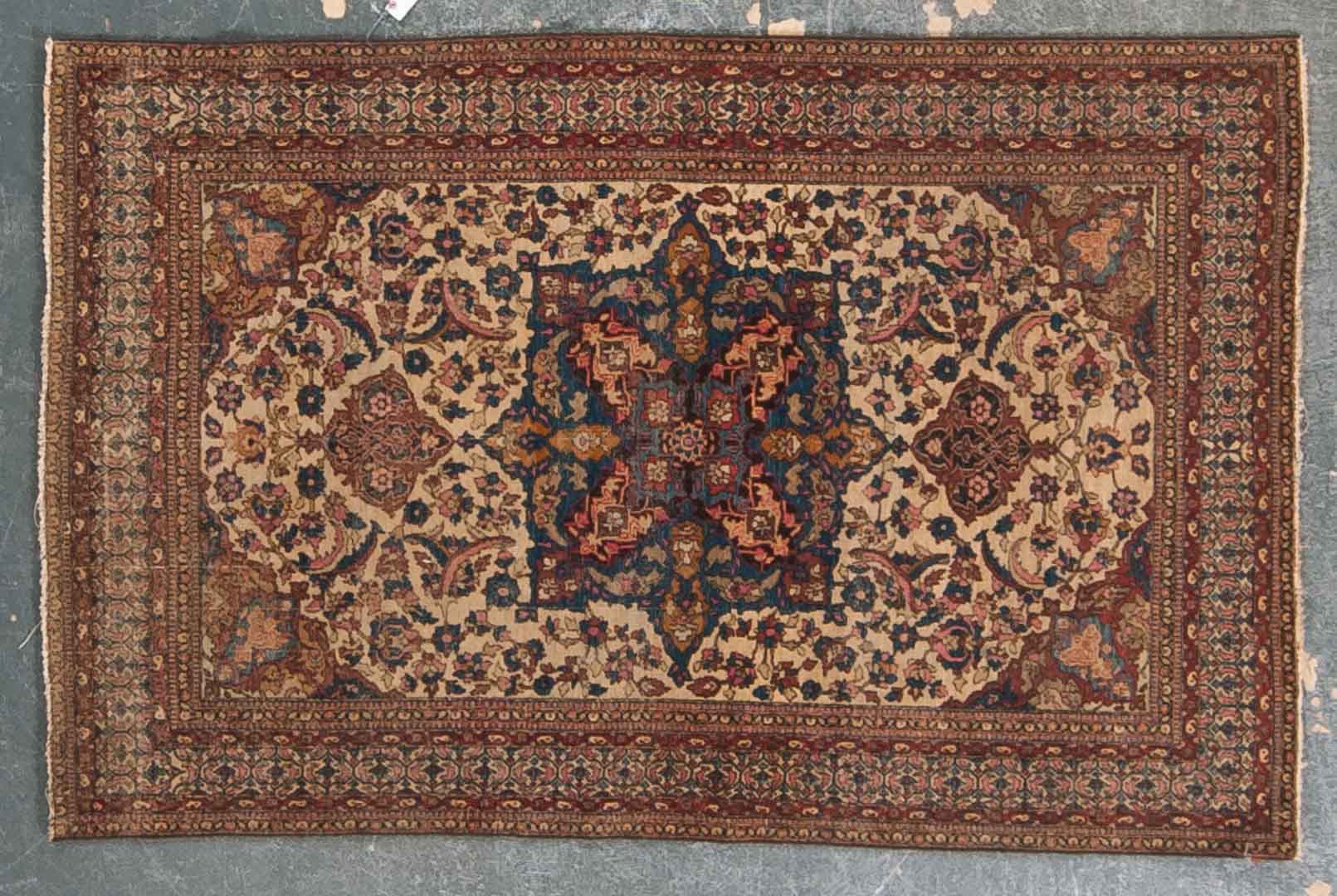 Appraisal: Fine antique Ispahan Meshed rug approx x Persia circa