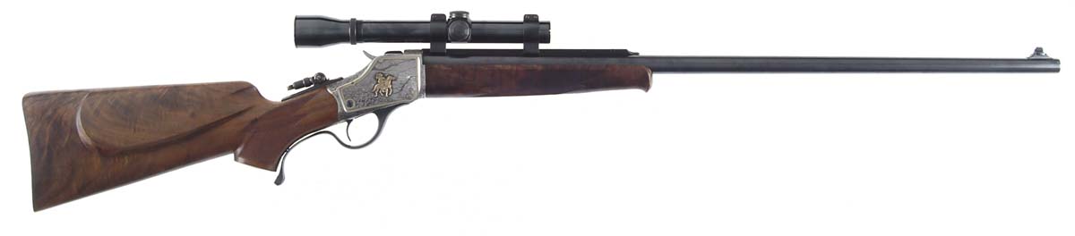 Appraisal: CUSTOM WINCHESTER HIGH WALL SGL SHOT RIFLE Cal - NSN