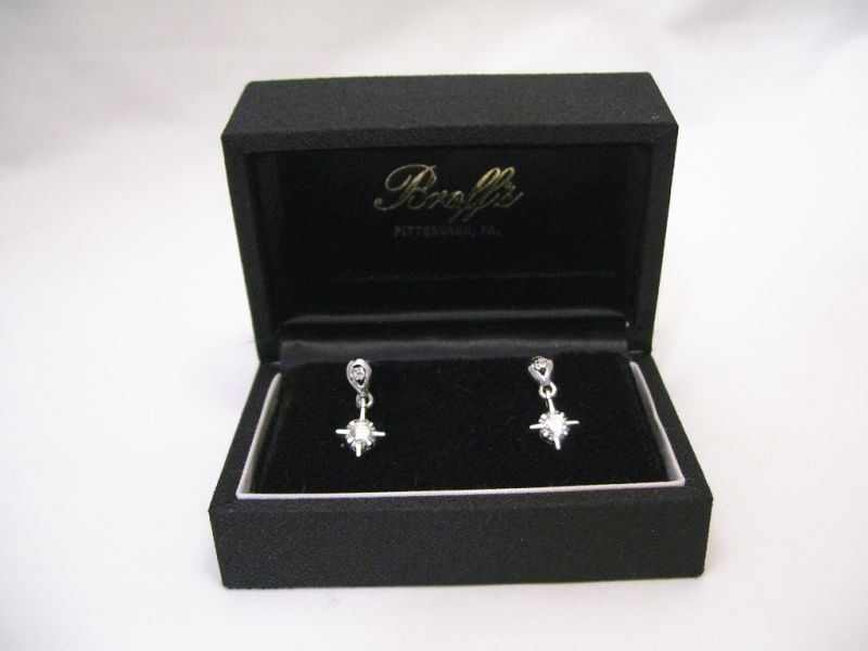 Appraisal: White Gold Diamond Earrings Reatiled by Broff's Jewelers Pittsburgh PA