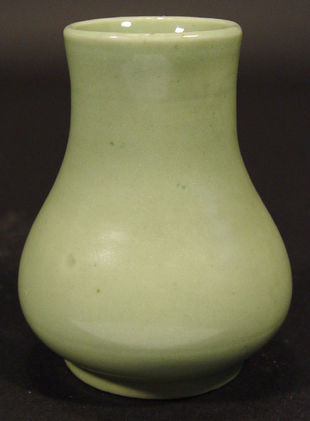 Appraisal: Oriental green celadon glazed baluster vase cm high