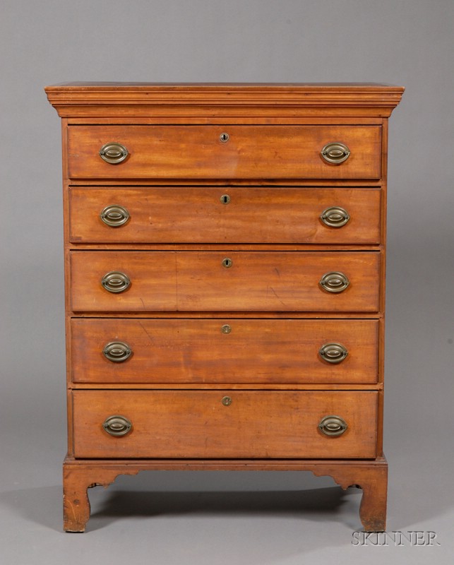 Appraisal: Chippendale Maple Tall Chest of Drawers Massachusetts or New Hampshire