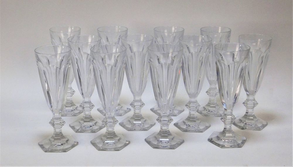 Appraisal: Set Boxed Baccarat Harcourt Champagne Flutes France th Century From