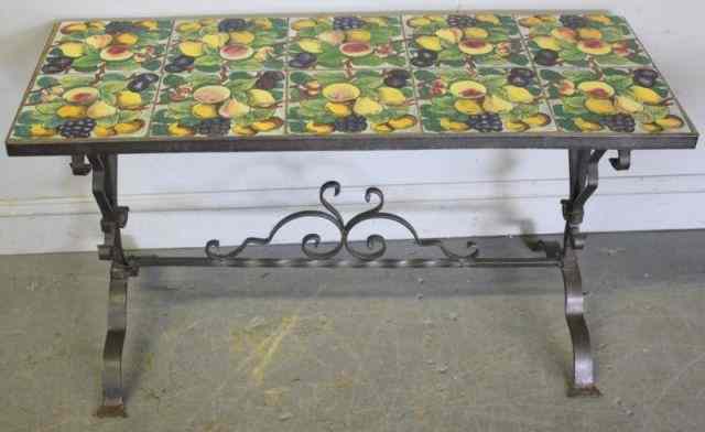 Appraisal: Tile Top Table From a Scarsdale NY estate Dimensions ''