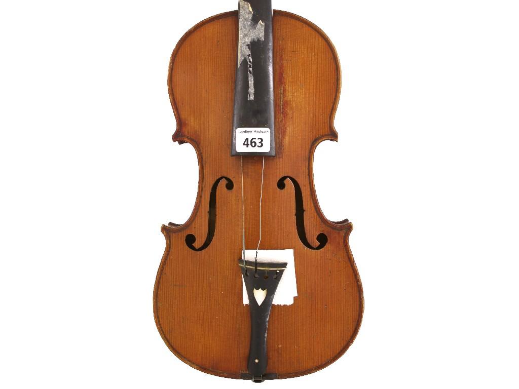 Appraisal: French violin labelled Nicolas Bertholini Luthier de S M L'Empereur