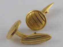 Appraisal: A pair of French hallmarked carat gold cufflinks