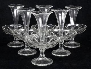 Appraisal: lot of Clear glass epergnes each having a trumpet form