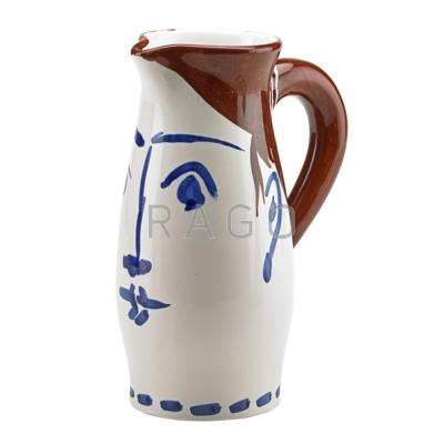 Appraisal: PABLO PICASSO - MADOURA Glazed ceramic pitcher Face Tankard France