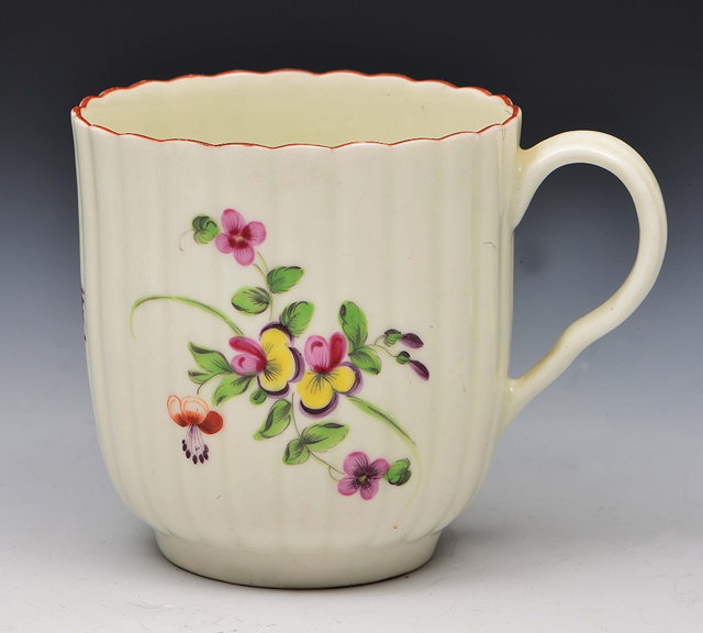 Appraisal: Worcester coffee cupcirca decorated in polychrome enamels with European flowers