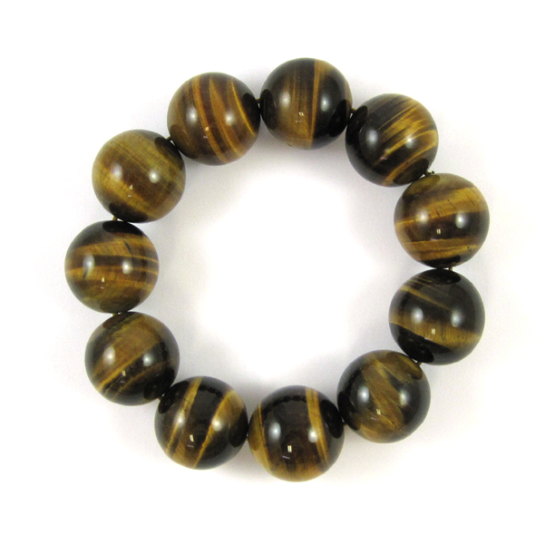 Appraisal: TIGER EYE BEAD STRETCH BRACELET with spherical beads