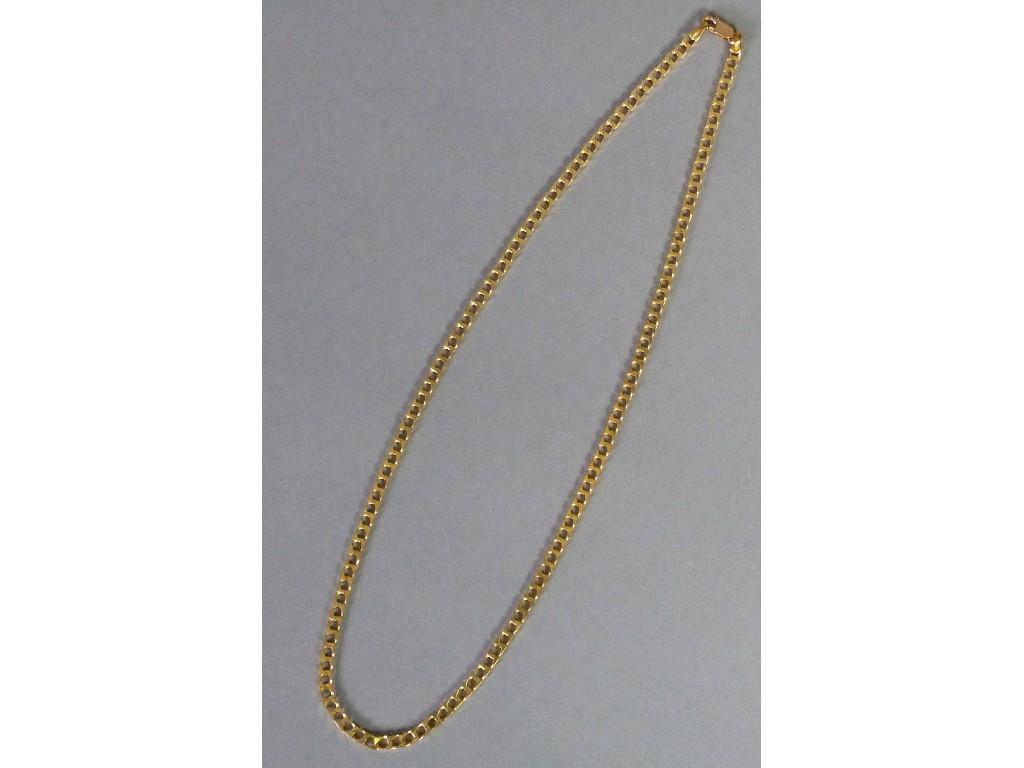 Appraisal: ct GOLD NECKLACE with flattened square curb pattern links gms