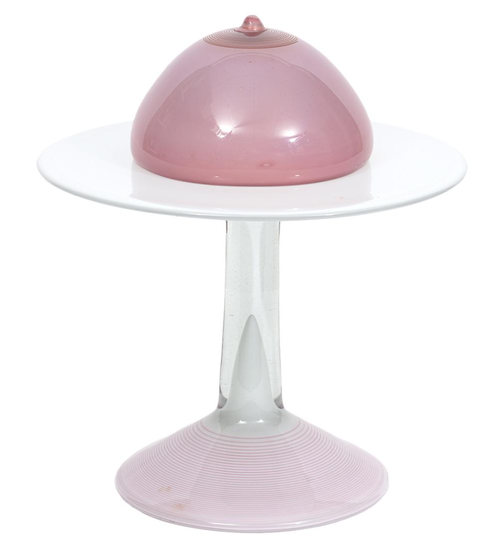 Appraisal: STYLE OF STANISLAV LIBENSKY GLASS CAKE STANDStyle of Stanislav Libensky