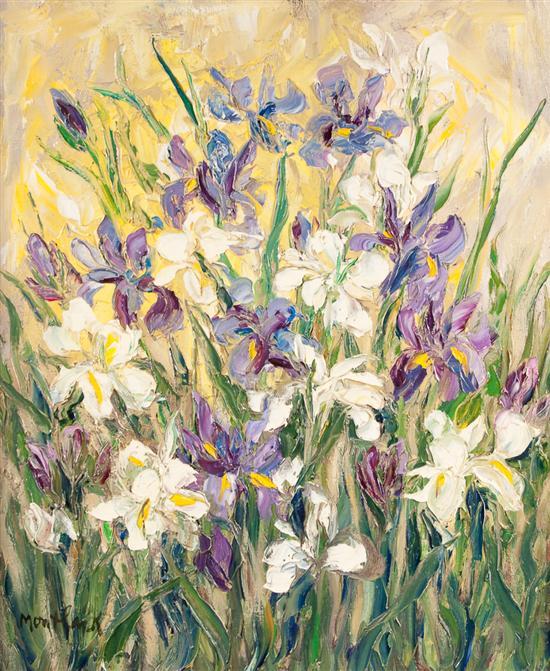 Appraisal: Edith Montlack American - Flowers in Field oil on canvas