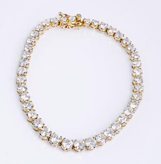 Appraisal: K Yellow Gold Tennis Bracelet each of the forty K