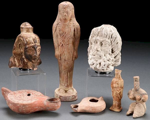 Appraisal: ANCIENT ANCIENT STYLE TERRA COTTA FIGURES A GROUP OF BOTH