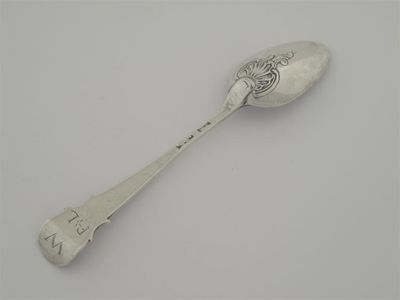 Appraisal: A George II III fancy back teaspoon with a putto